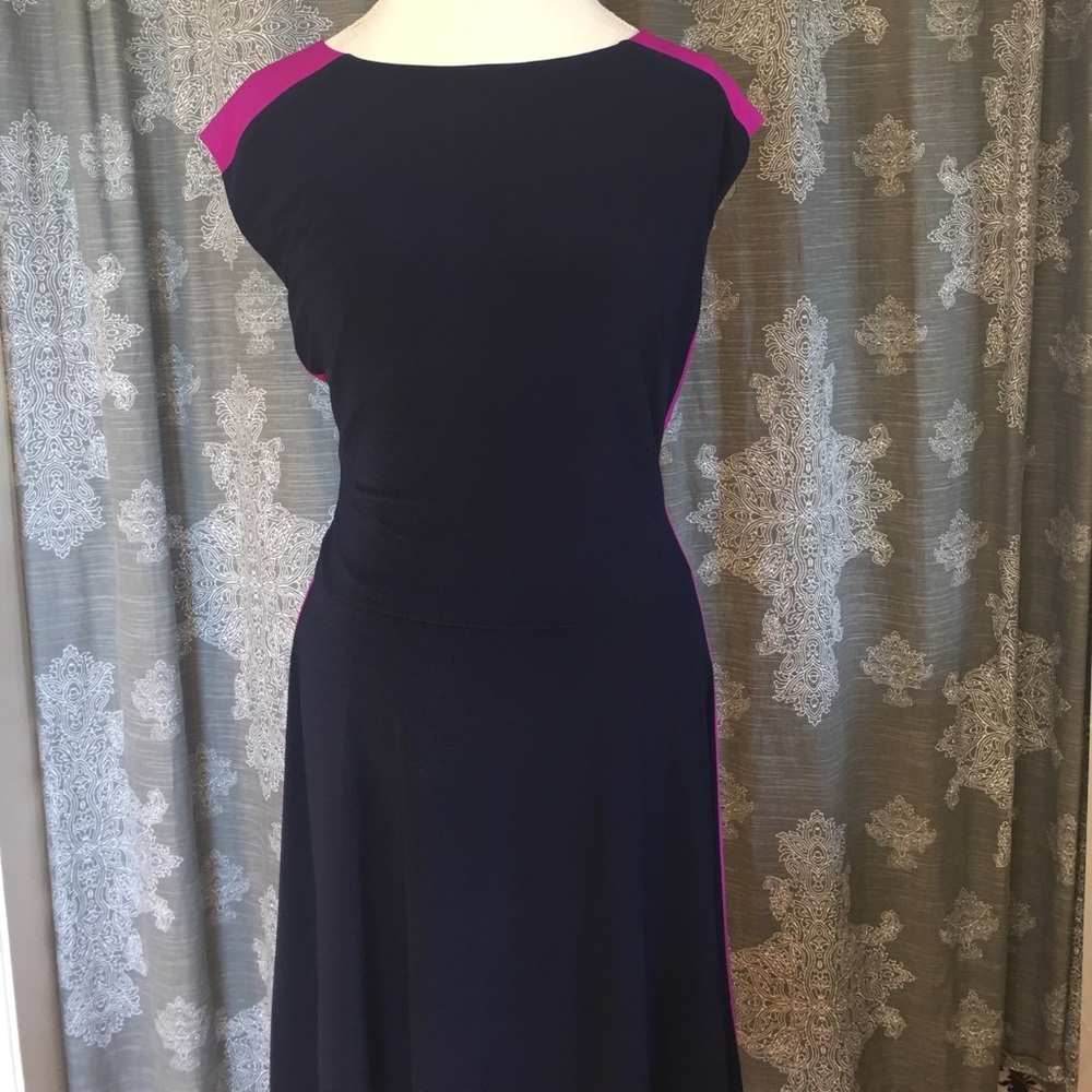 LIKE NEW Ralph Lauren Navy & Fuchsia Dress